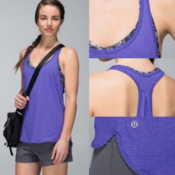 Lululemon Purple Racerback Tank Top Singlet Heather Berry Lightweight Size 6 Run - Picture 2 of 12
